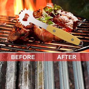 BBQ Grill Scraper - Stocking Stuffers for Men, Cleaner Tool for Outdoor Grill Grate, Practical Gift for Husband Dad Mom, Grill Scraper Bristle Free Fits Most Grill Grate