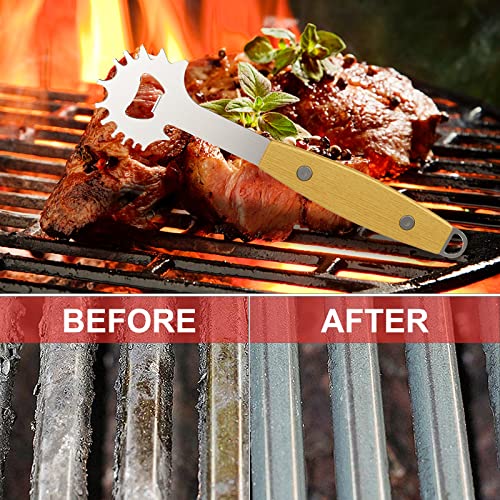 BBQ Grill Scraper - Stocking Stuffers for Men, Cleaner Tool for Outdoor Grill Grate, Practical Gift for Husband Dad Mom, Grill Scraper Bristle Free Fits Most Grill Grate