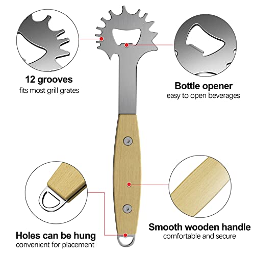 BBQ Grill Scraper - Stocking Stuffers for Men, Cleaner Tool for Outdoor Grill Grate, Practical Gift for Husband Dad Mom, Grill Scraper Bristle Free Fits Most Grill Grate