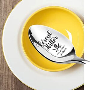 Funny Gift | Cereal Killer The Weapon Of Choice Engraved Spoon Gift For Birthday | Anniversary | Christmas Stocking Stuffer | Stainless Steel 7 inches Engraved Teaspoon | Gifts under $20