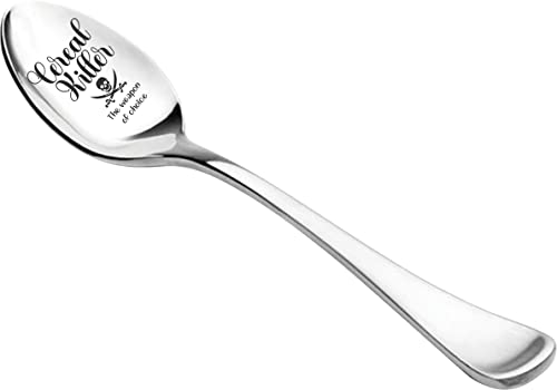 Funny Gift | Cereal Killer The Weapon Of Choice Engraved Spoon Gift For Birthday | Anniversary | Christmas Stocking Stuffer | Stainless Steel 7 inches Engraved Teaspoon | Gifts under $20