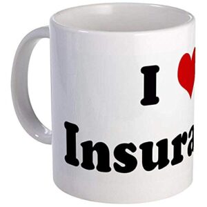 i love insurance mug – ceramic 11oz coffee/tea cup gift stocking stuffer