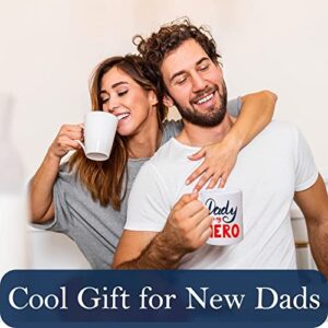 Gifts for Dad Men, Daddy is My Hero Coffee Mug, Cool Stocking Stuffers, Funny Fathers Day Birthday Gift Ideas for New Papa Husband from Daughter Son, Unique Presents, Microwave and Dishwasher Safe