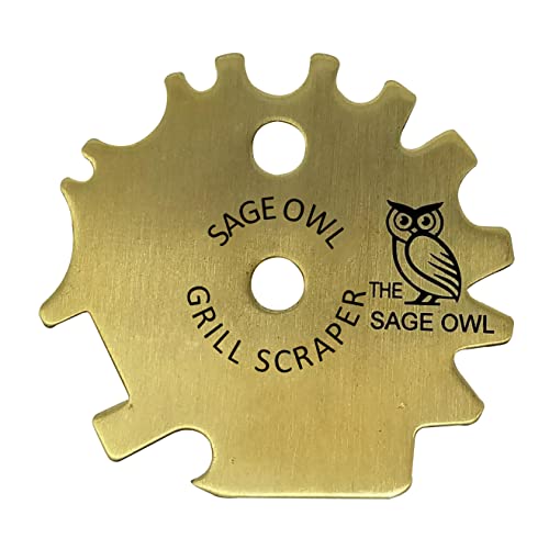 Sage Owl BBQ Grill Scraper Tool - Men Stocking Stuffers for Christmas - Dishwasher Safe Bristle Free BBQ Grill Brush Alternative - BBQ Gifts for Men Who Have Everything