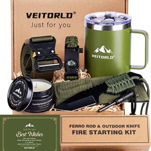 veitorld gifts box for men, gifts set for man, cool birthday gifts for him brother guys boyfriend husband from wife, dad from daughter son, unique stocking stuffers, outdoor camping presents