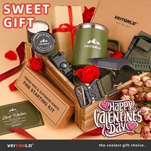 Veitorld Gifts Box for Men, Gifts Set for Man, Cool Birthday Gifts for Him Brother Guys Boyfriend Husband from Wife, Dad from Daughter Son, Unique Stocking Stuffers, Outdoor Camping Presents