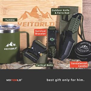 Veitorld Gifts Box for Men, Gifts Set for Man, Cool Birthday Gifts for Him Brother Guys Boyfriend Husband from Wife, Dad from Daughter Son, Unique Stocking Stuffers, Outdoor Camping Presents