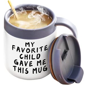 gifts for mom dad grandma grandpa, wujomz dad mug and mom mug, christmas gifts, stocking stuffers for women men him her from daughter son, gift ideas insulated coffee mug with handle and lid