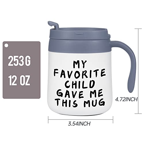 Gifts for Mom Dad Grandma Grandpa, WUJOMZ Dad Mug and Mom Mug, Christmas gifts, Stocking Stuffers for Women Men Him Her from Daughter Son, Gift Ideas Insulated Coffee Mug with Handle and Lid