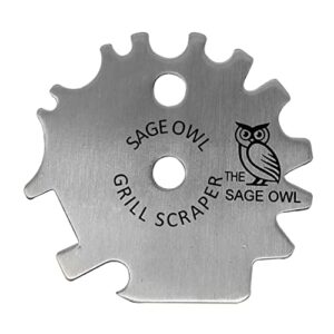 sage owl bbq grill scraper tool – gadgets for women – dishwasher safe bristle free bbq grill brush alternative – mens stocking stuffer ideas