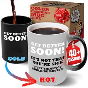gr8am text revealing tea cup 16oz – get better soon – funny coffee mug for men & cute coffee cups for women. best big coffee cups for stocking stuffers or cute gifts for women