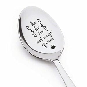 ho ho ho spoon gift for christmas for tea coffee cocoa lovers gift for wife/husband | christmas stocking stuffer | stainless steel 7 inches teaspoon