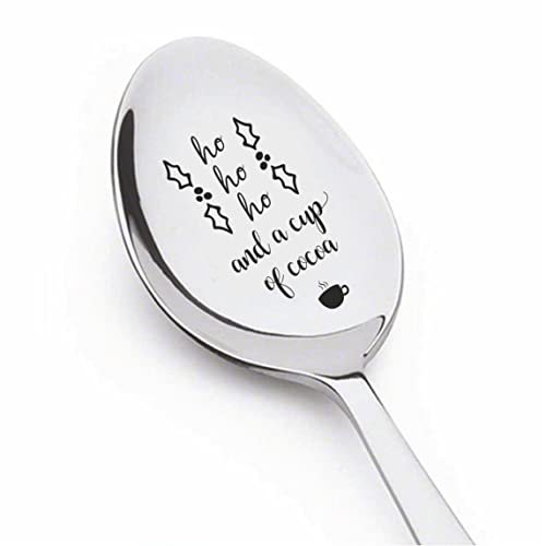 Ho Ho Ho Spoon Gift For Christmas for Tea Coffee Cocoa Lovers gift for Wife/Husband | Christmas Stocking Stuffer | Stainless Steel 7 inches Teaspoon