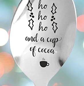 Ho Ho Ho Spoon Gift For Christmas for Tea Coffee Cocoa Lovers gift for Wife/Husband | Christmas Stocking Stuffer | Stainless Steel 7 inches Teaspoon