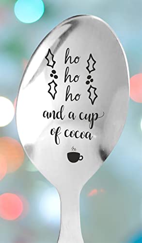 Ho Ho Ho Spoon Gift For Christmas for Tea Coffee Cocoa Lovers gift for Wife/Husband | Christmas Stocking Stuffer | Stainless Steel 7 inches Teaspoon