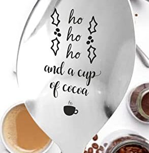 Ho Ho Ho Spoon Gift For Christmas for Tea Coffee Cocoa Lovers gift for Wife/Husband | Christmas Stocking Stuffer | Stainless Steel 7 inches Teaspoon