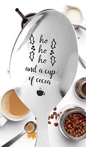 Ho Ho Ho Spoon Gift For Christmas for Tea Coffee Cocoa Lovers gift for Wife/Husband | Christmas Stocking Stuffer | Stainless Steel 7 inches Teaspoon