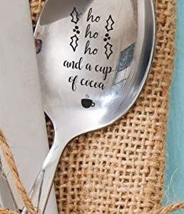 Ho Ho Ho Spoon Gift For Christmas for Tea Coffee Cocoa Lovers gift for Wife/Husband | Christmas Stocking Stuffer | Stainless Steel 7 inches Teaspoon