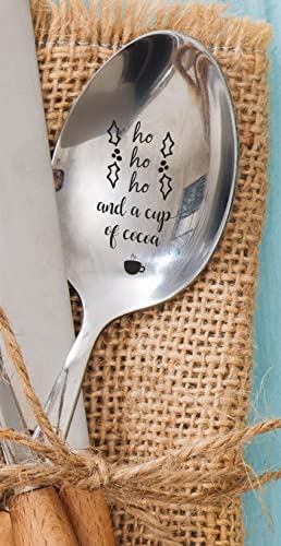 Ho Ho Ho Spoon Gift For Christmas for Tea Coffee Cocoa Lovers gift for Wife/Husband | Christmas Stocking Stuffer | Stainless Steel 7 inches Teaspoon