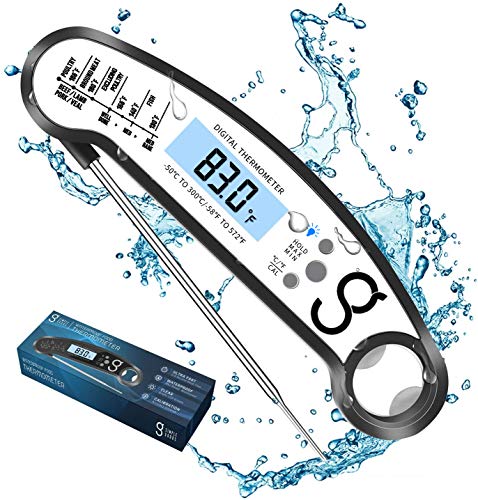 Digital Instant Meat Food Thermometer - BBQ or Grilling, Waterproof and Magnetic with Probe | Electric and Wireless, Quick, Smart Read for Cooking Red Meat, Candy, Tea, Oven Roast for Kitchen Cooking