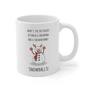 funny vacation travel ceramic coffee mug tea cup milk cup funny snowman christmas mug snowballs pun christmas mug xmas holiday mug christmas gag gift for him stocking stuffers for men 11 oz