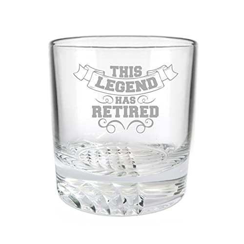 Valentines Day Gifts for Father, Retirement Gifts for Men, The Legend Has Retired Whiskey Glass, Valentines Day Stocking Stuffers