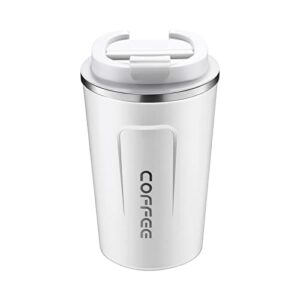 travel coffee mug, stainless steel insulated tumbler, 12oz reusable coffee mug with lid, christmas gifts for women men, stocking stuffers, coffee cup for home office outdoor sport water bottle.…