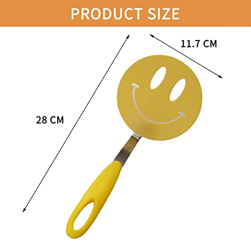 Egg Spatula Fun Kitchen Items Smiley Face Spoon Smiley Nylon Flex Turner Utensil Co-Molded With Silicone, Sturdy Steel Handle for Non Stick Cookware Cooking, Fish,Eggs, Pancakes, Fried Rice.