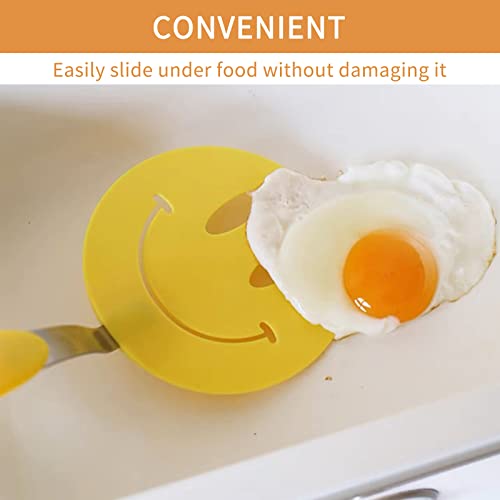 Egg Spatula Fun Kitchen Items Smiley Face Spoon Smiley Nylon Flex Turner Utensil Co-Molded With Silicone, Sturdy Steel Handle for Non Stick Cookware Cooking, Fish,Eggs, Pancakes, Fried Rice.