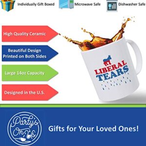 Father's Day Gift Mugs for Dad – “Lib Tears” Funny 14 oz Ceramic Novelty Coffee Mug | Christmas Stocking Stuffer or Birthday Gift for Dad from Son or Daughter | Husband Gifts from Wife | Gift Boxed