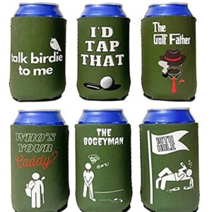 Coozie Kings Funny Golf Coozies - Great Gift for Any Golfer - Neoprene Can Coozies to Keep your Cans Cool for All 18 Holes - 6 Pack (Standard Beer/Soda Can)