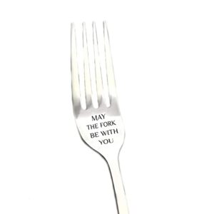 may the fork be with you dinner fork funny engraved dinner fork easter basket stuffers for kids him her boyfriend girlfriend husband wife