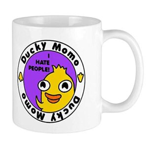 ducky momo hates people! mug ceramic 11oz coffee/tea cup gift stocking stuffer