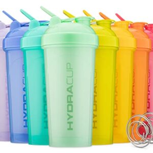 HydraCup [8 Pack] with New BlenderBeast - 28oz Shaker Bottle for Protein Mixes, Dual Mixers, Wire Whisk & Mixing Grid, Shaker Cup BPA Free, Shakes Value Pack Ball