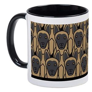 belgian malinois mug – ceramic ringer 11oz coffee/tea cup gift stocking stuffer