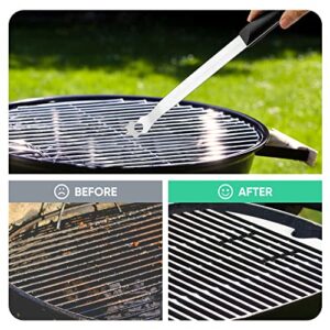 Grate Grill Scraper with Long Handle, Universal 14" Long Stainless Steel Grill Cleaner, Grill Grate Accessory, BBQ Barbecue Cleaning Gadgets, Hang Loop Included