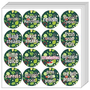 Creanoso Kitchen Ingredients Item Labels Text Stickers (20-Sheet) – Gift Giveaways Stickers for Chefs – Premium Quality Design Food Label Stickers for Kitchen – Unique Rewards Incentives for Men Women