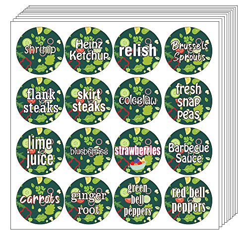 Creanoso Kitchen Ingredients Item Labels Text Stickers (20-Sheet) – Gift Giveaways Stickers for Chefs – Premium Quality Design Food Label Stickers for Kitchen – Unique Rewards Incentives for Men Women