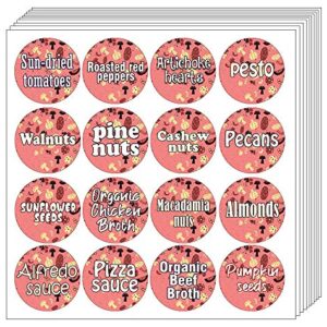 Creanoso Kitchen Ingredients Item Labels Text Stickers (20-Sheet) – Gift Giveaways Stickers for Chefs – Premium Quality Design Food Label Stickers for Kitchen – Unique Rewards Incentives for Men Women