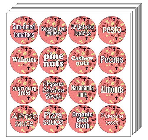 Creanoso Kitchen Ingredients Item Labels Text Stickers (20-Sheet) – Gift Giveaways Stickers for Chefs – Premium Quality Design Food Label Stickers for Kitchen – Unique Rewards Incentives for Men Women