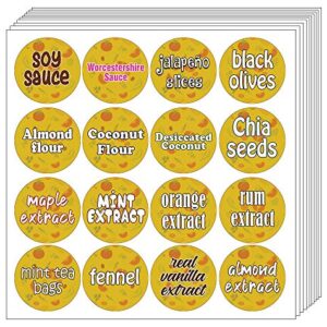 Creanoso Kitchen Ingredients Item Labels Text Stickers (20-Sheet) – Gift Giveaways Stickers for Chefs – Premium Quality Design Food Label Stickers for Kitchen – Unique Rewards Incentives for Men Women