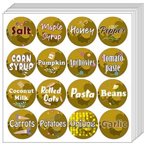 Creanoso Kitchen Ingredients Item Labels Text Stickers (20-Sheet) – Gift Giveaways Stickers for Chefs – Premium Quality Design Food Label Stickers for Kitchen – Unique Rewards Incentives for Men Women