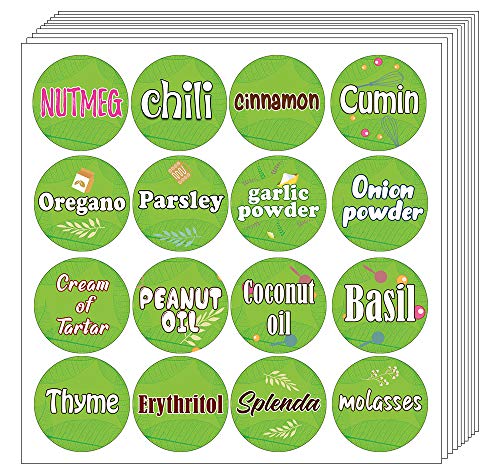 Creanoso Kitchen Ingredients Item Labels Text Stickers (20-Sheet) – Gift Giveaways Stickers for Chefs – Premium Quality Design Food Label Stickers for Kitchen – Unique Rewards Incentives for Men Women