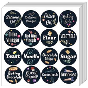 Creanoso Kitchen Ingredients Item Labels Text Stickers (20-Sheet) – Gift Giveaways Stickers for Chefs – Premium Quality Design Food Label Stickers for Kitchen – Unique Rewards Incentives for Men Women