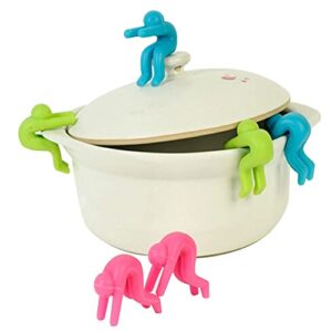 gymqian pcs pot lid holder silicone,splash cover lifter for stock pot kitchen restaurant tools,soup pot heat dissipation