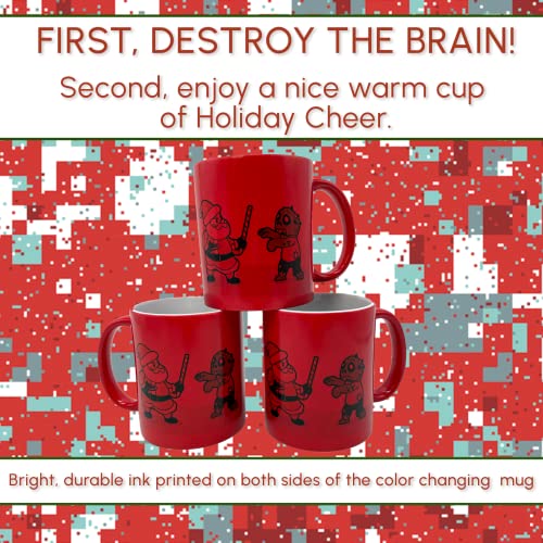 Mug of Geek Christmas Mug, 11 oz Ceramic Christmas Coffee Cup, Santa Vs Zombie Color Changing Mug with Dual Sided Dishwasher Safe Art – Cute Christmas Mug Stocking Stuffer Gift for Hot and Cold