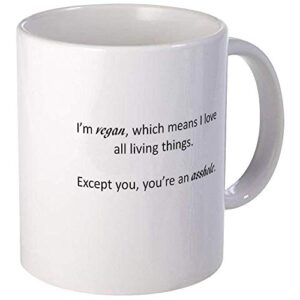 i’m vegan, you’re an asshole. mug – ceramic 11oz coffee/tea cup gift stocking stuffer