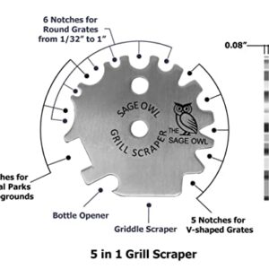 Universal Brass Grill Scraper with Handle, and an Additional Universal Stainless Steel Grill Scraper Combo - Stocking Stuffers for Mom