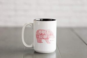 personalized coffee mug with name 15 oz, custom cup for men and women best friends (mama bear design) – perfect christmas present, stocking stuffers for her