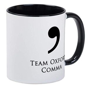 team oxford comma ringer mug – ceramic 11oz coffee/tea cup gift stocking stuffer
